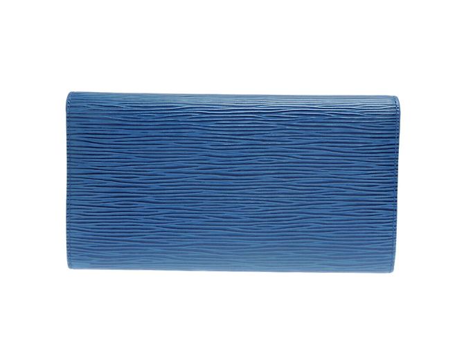 Cartera larga de cuero Epi Louis Vuitton Azul - vista 2