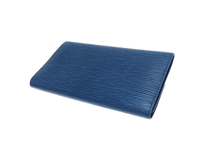 Cartera larga de cuero Epi Louis Vuitton Azul - vista 4