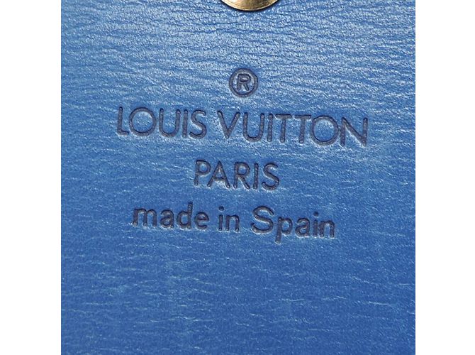 Cartera larga de cuero Epi Louis Vuitton Azul - vista 8