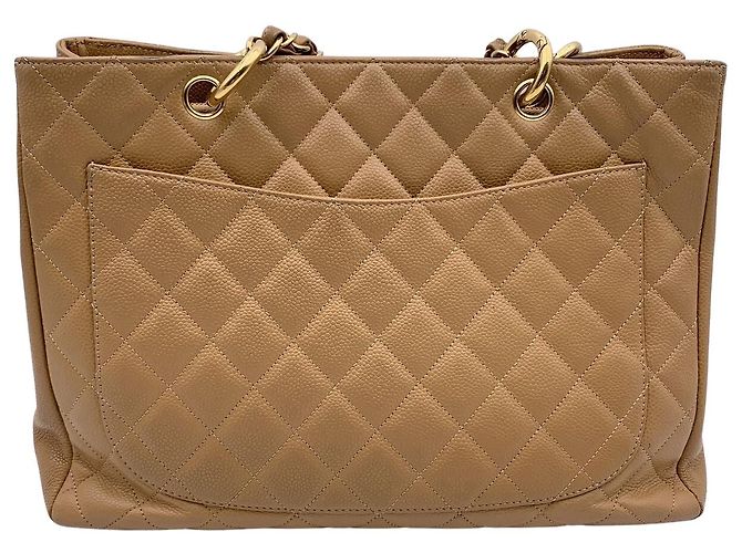 Timeless Chanel Beige gesteppte Leder GST Große Einkaufstasche - Ansicht 3