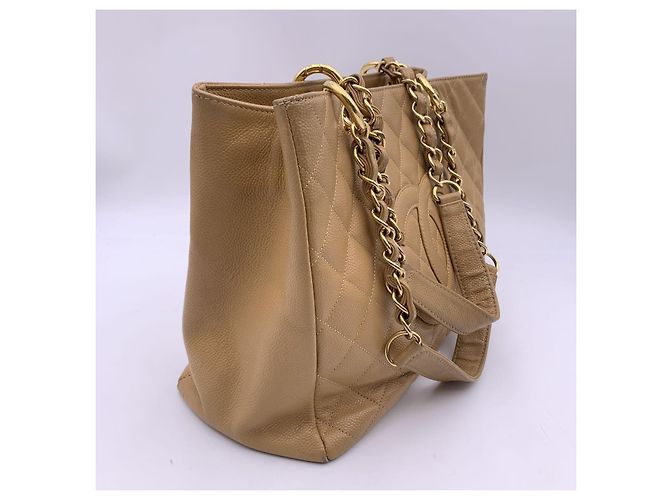 Timeless Chanel Beige gesteppte Leder GST Große Einkaufstasche - Ansicht 8