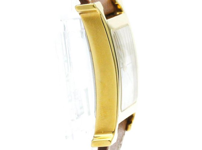 Hermès Relógio de pulso de couro banhado a ouro Hermes Heure H com quartzo - vista 9