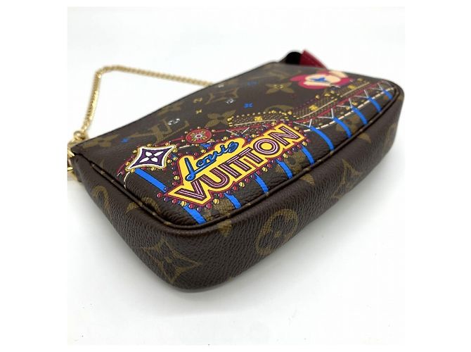 Mini Pochette Accessori Vivienne Holiday di Louis Vuitton Marrone Monogramma - vista 3