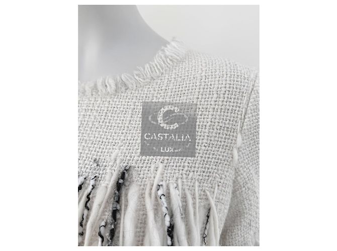 Chanel Ikonisches Fransen-Tweedkleid der Arctic Ice Kollektion Roh - Ansicht 14
