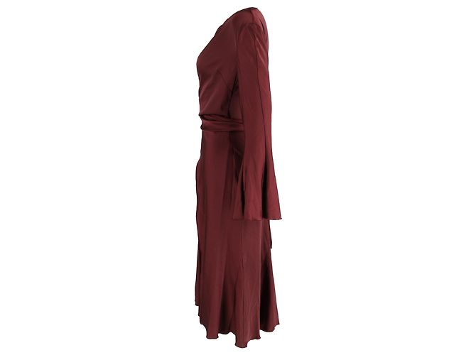 Abito a maniche lunghe Acne Studios in satin bordeaux Bordò - vista 2