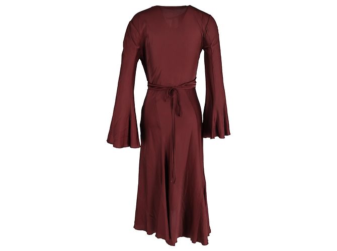 Abito a maniche lunghe Acne Studios in satin bordeaux Bordò - vista 3