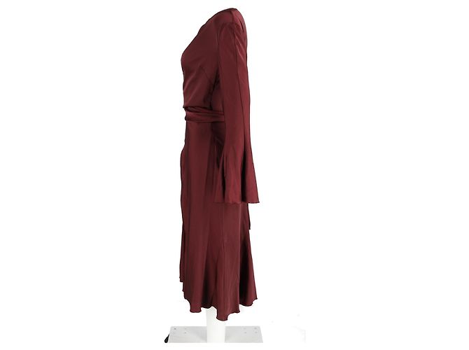 Abito a maniche lunghe Acne Studios in satin bordeaux Bordò - vista 5