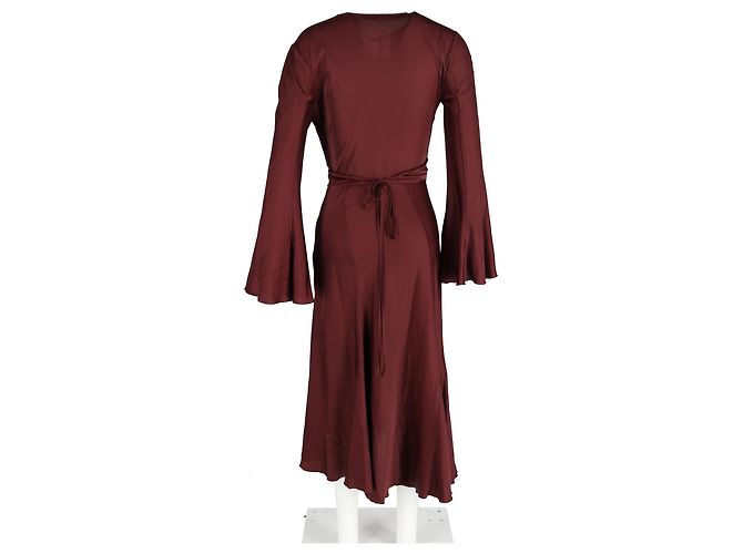 Abito a maniche lunghe Acne Studios in satin bordeaux Bordò - vista 6