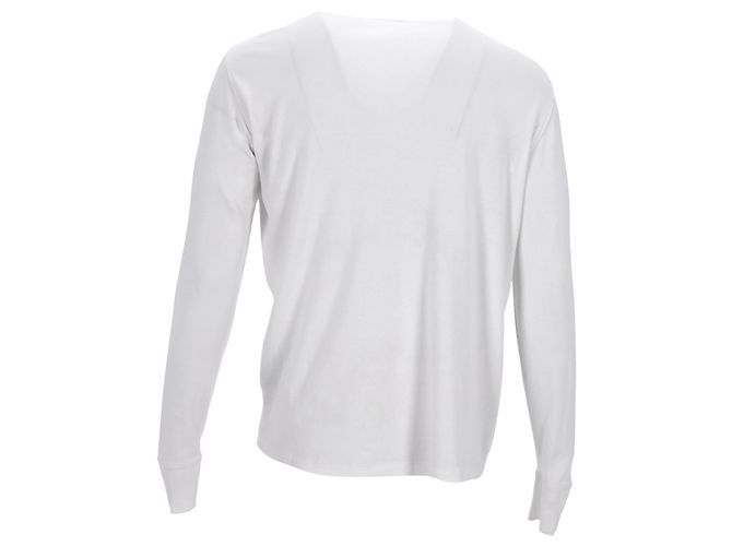 Camiseta de manga larga acanalada Tom Ford en algodón blanco Crudo - vista 3
