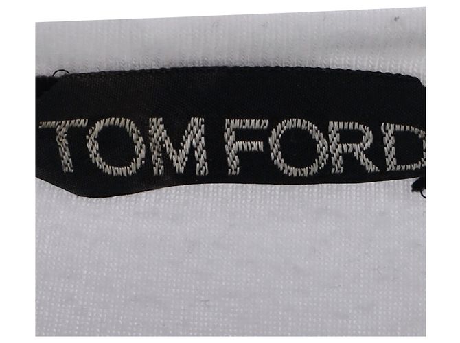 Camiseta de manga larga acanalada Tom Ford en algodón blanco Crudo - vista 4