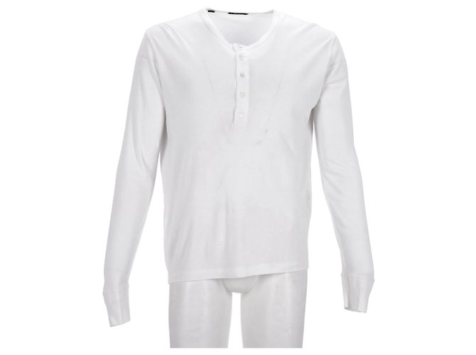 Camiseta de manga larga acanalada Tom Ford en algodón blanco Crudo - vista 7