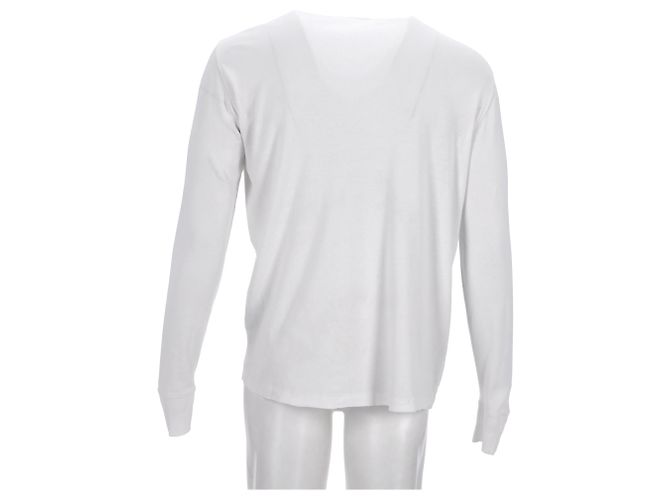 Camiseta de manga larga acanalada Tom Ford en algodón blanco Crudo - vista 9