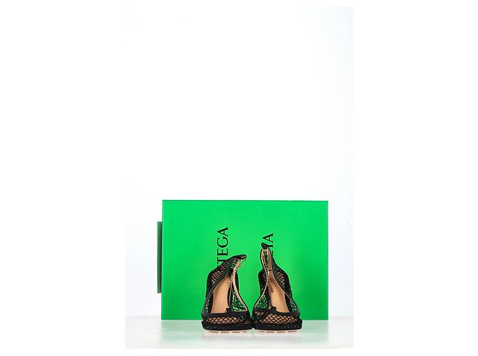 Pumps Bottega Veneta Stretch in rete nera e pelle Nero - vista 13