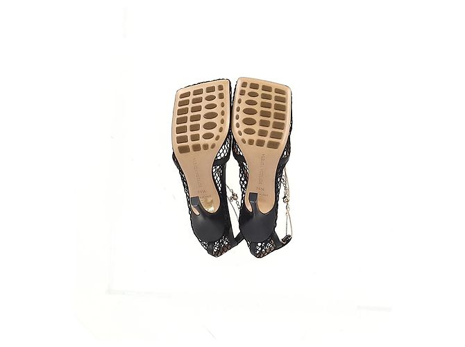 Pumps Bottega Veneta Stretch in rete nera e pelle Nero - vista 14