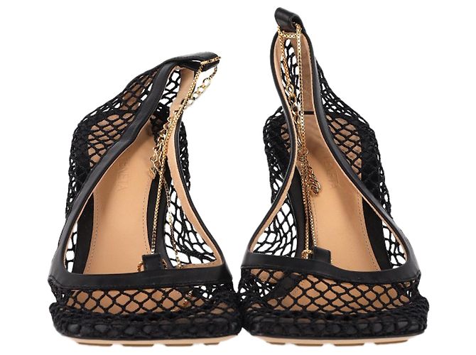 Pumps Bottega Veneta Stretch in rete nera e pelle Nero - vista 2