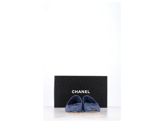 Timeless Bailarinas Chanel en cuero azul - vista 14