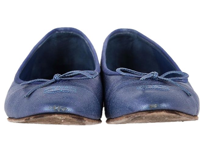 Timeless Bailarinas Chanel en cuero azul - vista 2