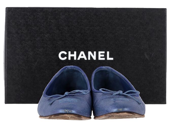 Timeless Bailarinas Chanel en cuero azul - vista 7