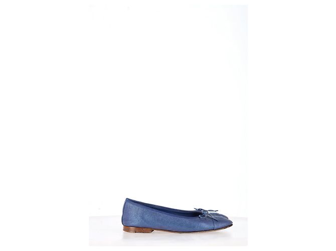 Timeless Bailarinas Chanel en cuero azul - vista 8