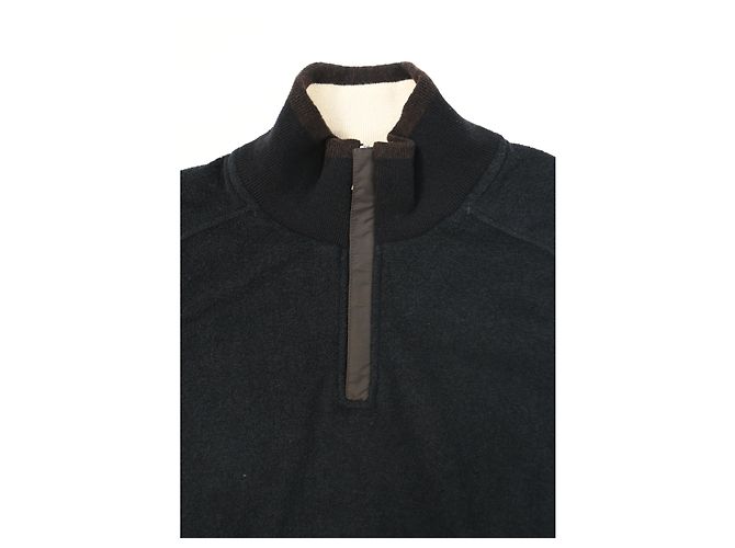 Ermenegildo Zegna Zegna Sport Pullover mit halbem Reißverschluss aus schwarzer Wolle - Ansicht 10