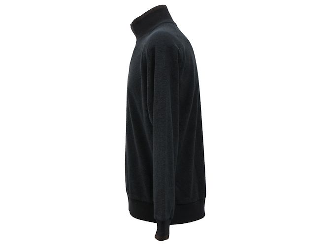 Ermenegildo Zegna Zegna Sport Pullover mit halbem Reißverschluss aus schwarzer Wolle - Ansicht 2