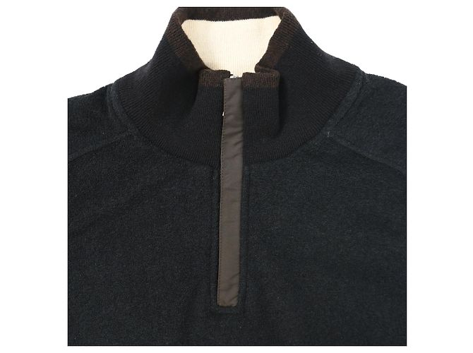 Ermenegildo Zegna Zegna Sport Pullover mit halbem Reißverschluss aus schwarzer Wolle - Ansicht 5