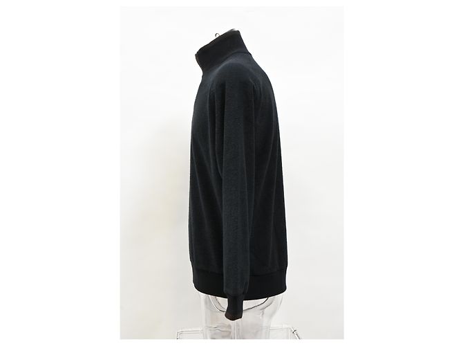 Ermenegildo Zegna Zegna Sport Pullover mit halbem Reißverschluss aus schwarzer Wolle - Ansicht 7