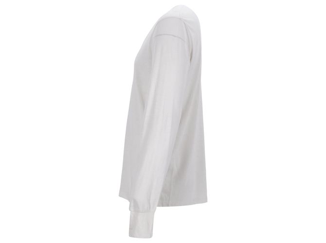 T-shirt a maniche lunghe con collo rotondo Tom Ford in lyocell bianco Crudo - vista 2