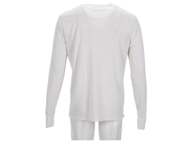 T-shirt a maniche lunghe con collo rotondo Tom Ford in lyocell bianco Crudo - vista 9