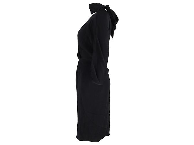 Abito nero in acetato con scollo a V e lunghezza al ginocchio di Diane von Furstenberg - vista 2