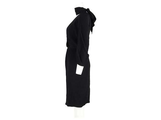 Abito nero in acetato con scollo a V e lunghezza al ginocchio di Diane von Furstenberg - vista 5