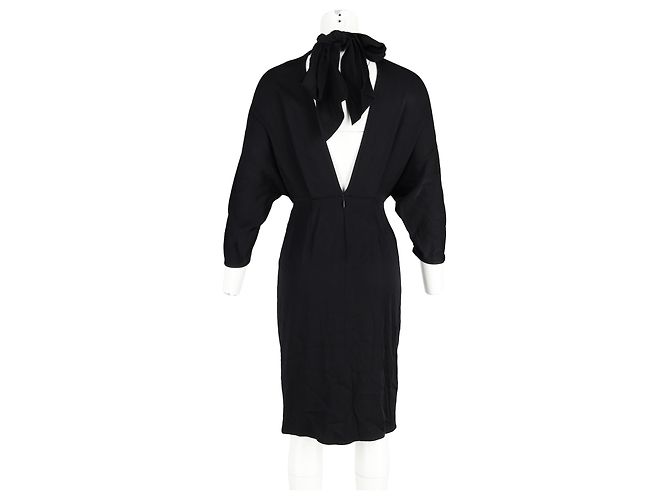 Abito nero in acetato con scollo a V e lunghezza al ginocchio di Diane von Furstenberg - vista 6