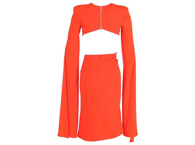 Autre Marque Alex Perry Cape Effect Cutout Kleid aus rotem Polyester - Ansicht 3