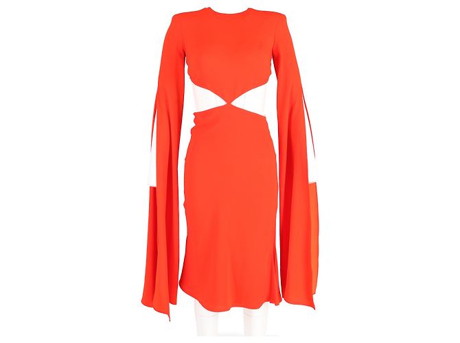 Autre Marque Alex Perry Cape Effect Cutout Kleid aus rotem Polyester - Ansicht 4