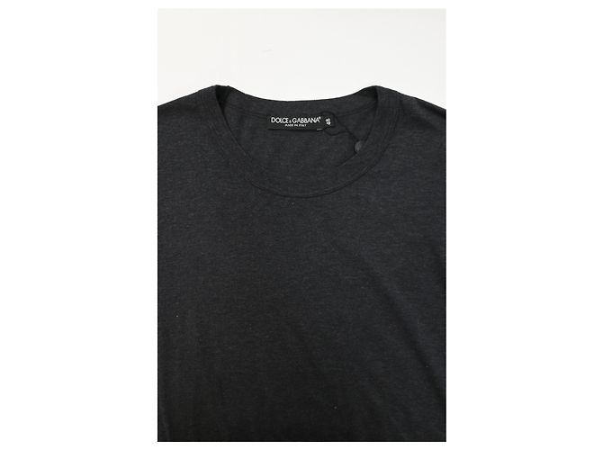 Camiseta de algodão preta com patch de logo Dolce & Gabbana Preto - vista 10
