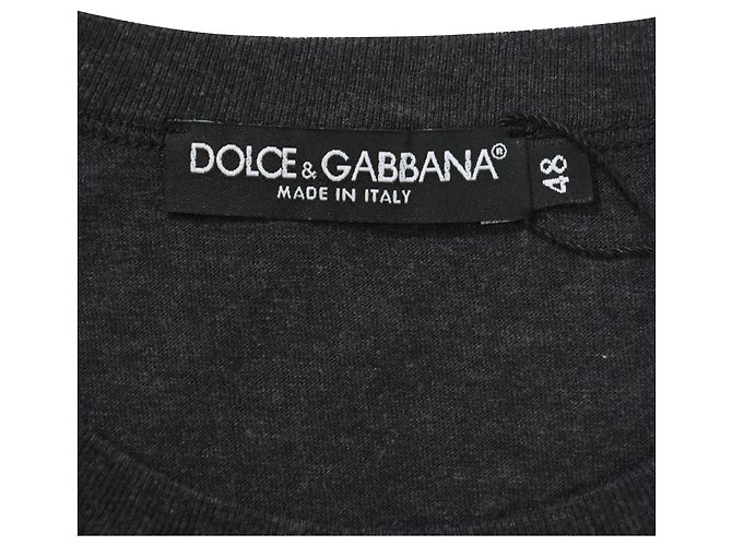 Camiseta de algodão preta com patch de logo Dolce & Gabbana Preto - vista 4