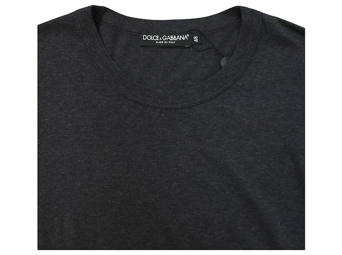 Camiseta de algodão preta com patch de logo Dolce & Gabbana Preto - vista 5