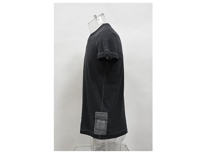Camiseta de algodão preta com patch de logo Dolce & Gabbana Preto - vista 7