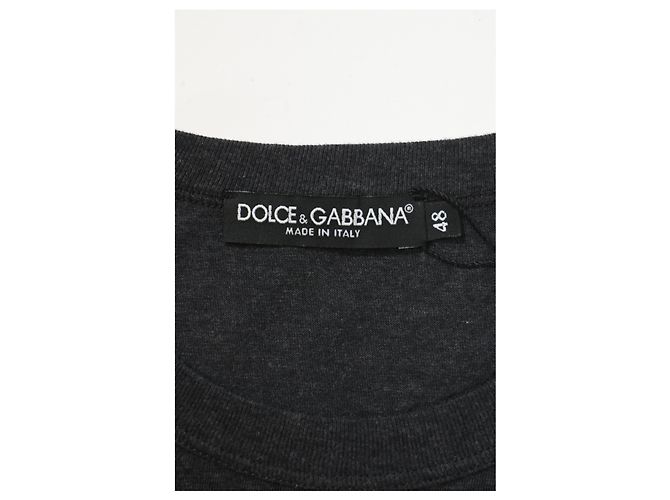 Camiseta de algodão preta com patch de logo Dolce & Gabbana Preto - vista 9