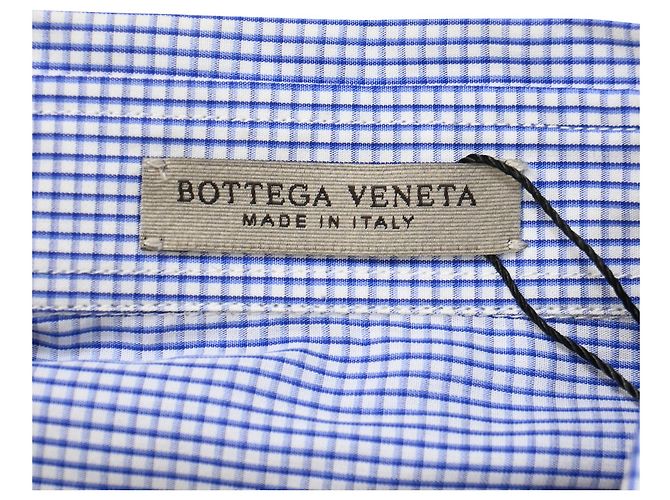 Camicia a quadri stampata Bottega Veneta in cotone blu - vista 4