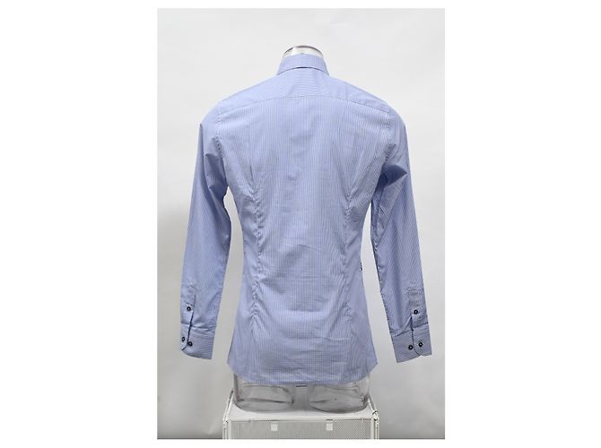 Camicia a quadri stampata Bottega Veneta in cotone blu - vista 8