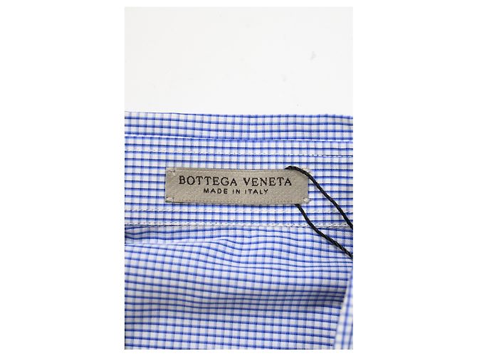 Camicia a quadri stampata Bottega Veneta in cotone blu - vista 9