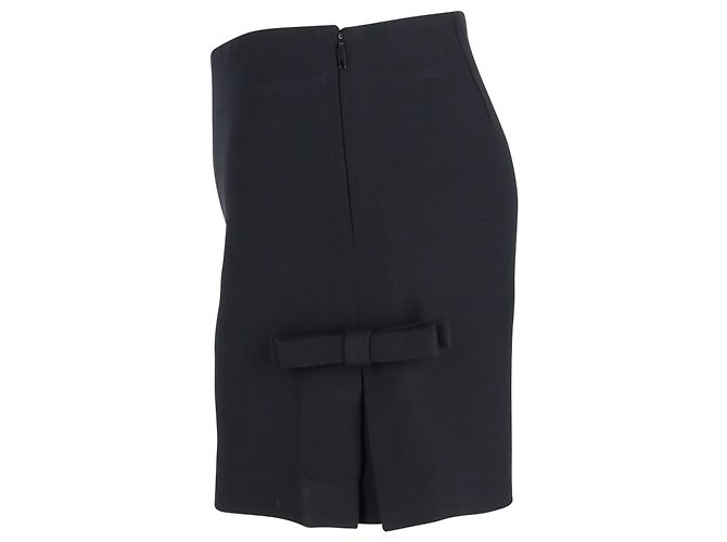 Fendi Shorts aus schwarzer Wolle mit Schleifendetail - Ansicht 2