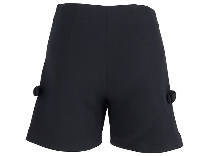 Fendi Shorts aus schwarzer Wolle mit Schleifendetail - Ansicht 3