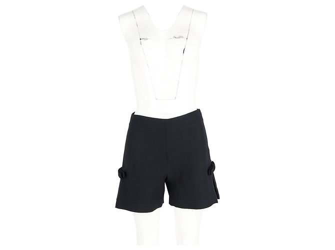 Fendi Shorts aus schwarzer Wolle mit Schleifendetail - Ansicht 4