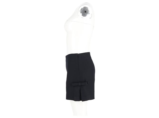 Fendi Shorts aus schwarzer Wolle mit Schleifendetail - Ansicht 5