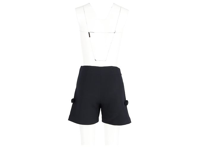 Fendi Shorts aus schwarzer Wolle mit Schleifendetail - Ansicht 6
