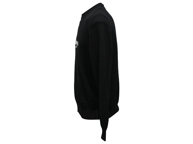 Balenciaga Logo Est. 1917 Pullover aus schwarzer Baumwolle - Ansicht 2