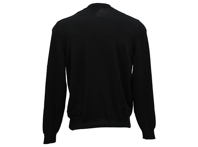 Balenciaga Logo Est. 1917 Pullover aus schwarzer Baumwolle - Ansicht 3