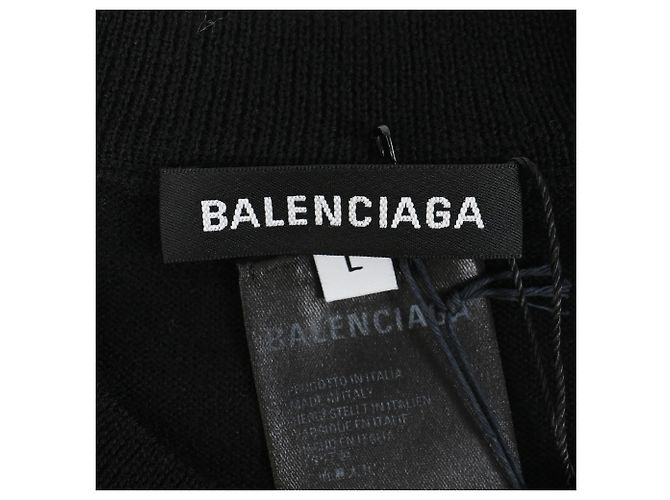 Balenciaga Logo Est. 1917 Pullover aus schwarzer Baumwolle - Ansicht 4